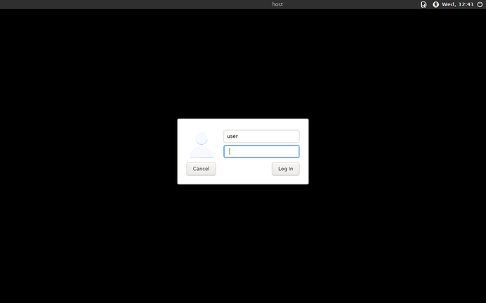 Whonix login screen